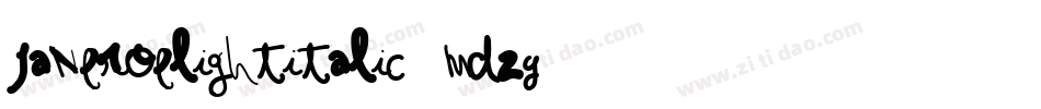 JaneRoeLightItalic-MD2Y字体转换