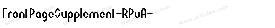 FrontPageSupplement-RPvA字体转换