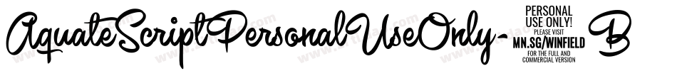 AquateScriptPersonalUseOnly-4BBdp字体转换