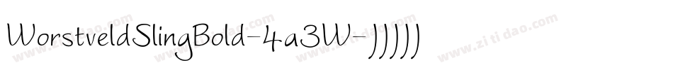 WorstveldSlingBold-4a3W字体转换 WorstveldSlingBold-4a3W字体转换