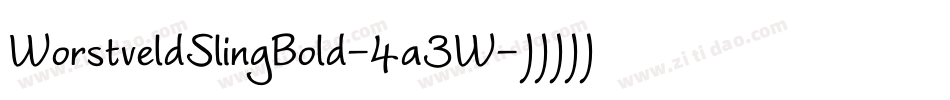 WorstveldSlingBold-4a3W字体转换 WorstveldSlingBold-4a3W字体转换