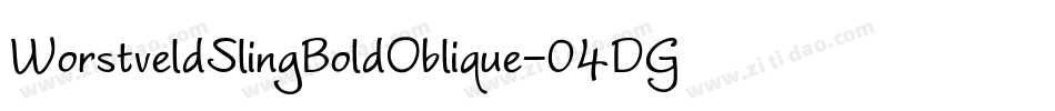 WorstveldSlingBoldOblique-04DG字体转换