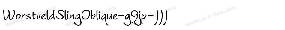 WorstveldSlingOblique-g9jp字体转换