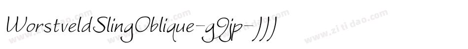 WorstveldSlingOblique-g9jp字体转换