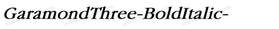 GaramondThree-BoldItalic字体转换