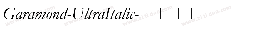 Garamond-UltraItalic字体转换