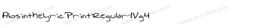 AbsinthelyricPrintRegular-1Vg4字体转换