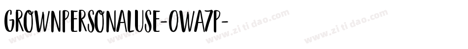 GrownPersonalUse-0Wa7P字体转换