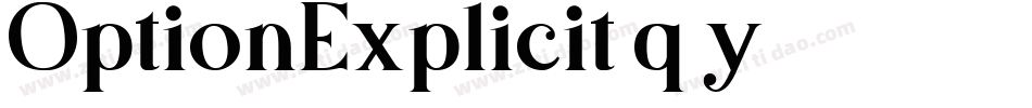 OptionExplicit-q2y5字体转换