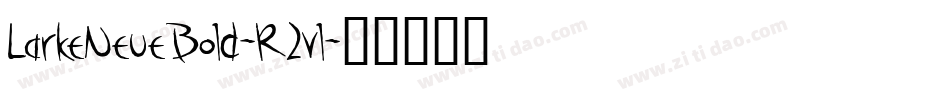 LarkeNeueBold-R2vl字体转换