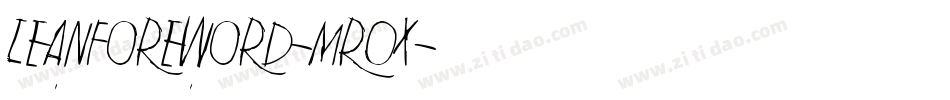 LeanForeword-MR0x字体转换