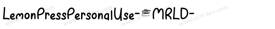 LemonPressPersonalUse-8MRLD字体转换