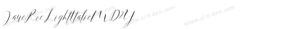 JaneRoeLightItalic-MD2Y字体转换