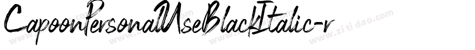 CapoonPersonalUseBlackItalic-r9q7字体转换