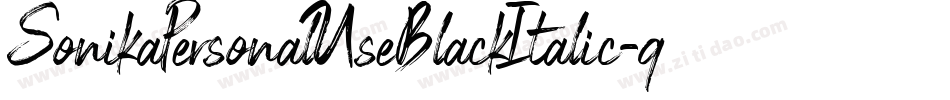 SonikaPersonalUseBlackItalic-qwVq字体转换