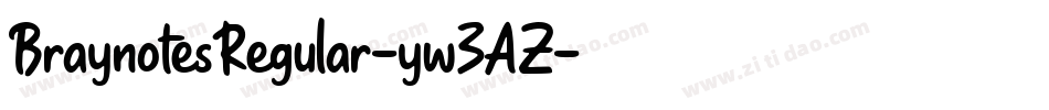 BraynotesRegular-yw3AZ字体转换