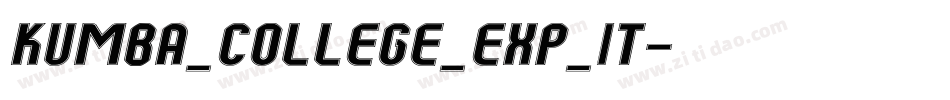 Kumba_College_Exp_It字体转换