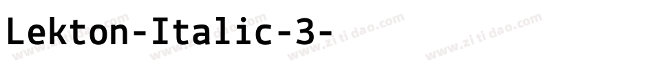 Lekton-Italic-3字体转换