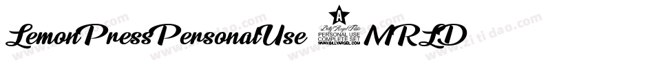 LemonPressPersonalUse-8MRLD字体转换