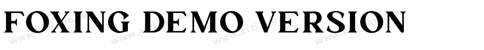 Foxing-Demo-Version字体转换