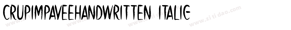 Crupimpaveehandwritten2italic-rYMy字体转换