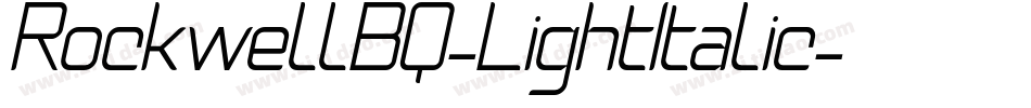 RockwellBQ-LightItalic字体转换