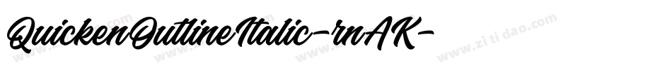 QuickenOutlineItalic-rnAK字体转换