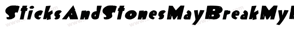 SticksAndStonesMayBreakMyBones-r0DK字体转换