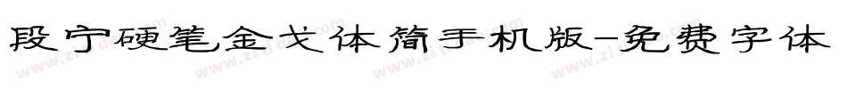 段宁硬笔金戈体简手机版字体转换