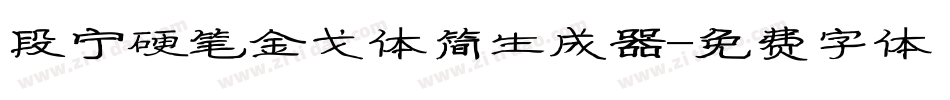 段宁硬笔金戈体简生成器字体转换