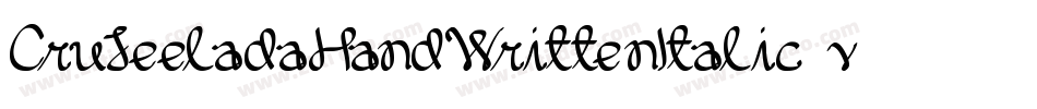 CruJeeladaHandWrittenItalic-v21L字体转换