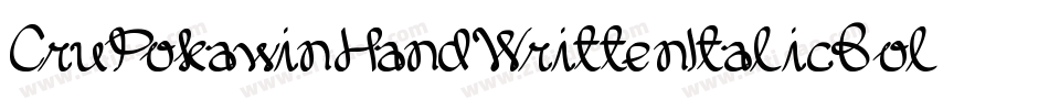 CruPokawinHandWrittenItalicBold-Gy2D字体转换