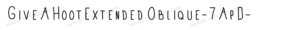 GiveAHootExtendedOblique-7ApD字体转换