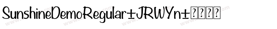 SunshineDemoRegular-JRWYn字体转换