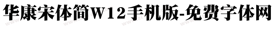 华康宋体简W12手机版字体转换