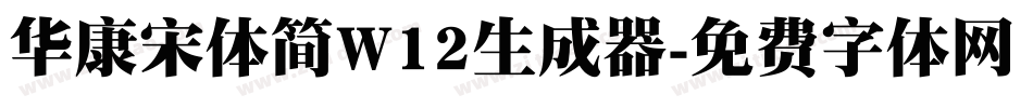 华康宋体简W12生成器字体转换