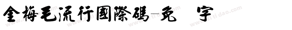 金梅毛流行國際碼字体转换