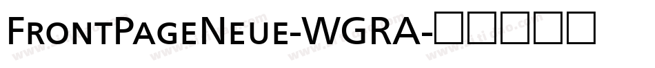 FrontPageNeue-WGRA字体转换