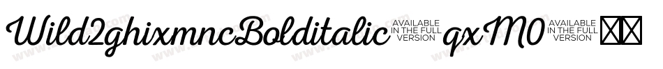 Wild2ghixmncBolditalic-qxM0字体转换
