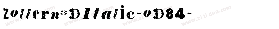 Zollern3DItalic-oD84字体转换