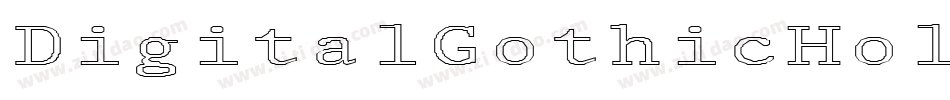 DigitalGothicHollowInverse-lW65字体转换