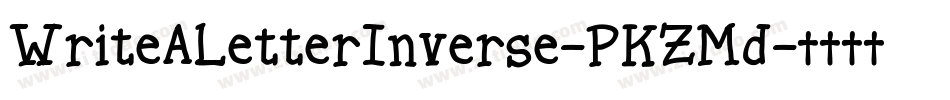 WriteALetterInverse-PKZMd字体转换