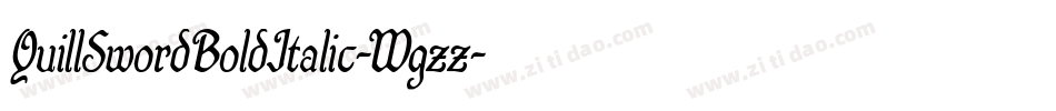 QuillSwordBoldItalic-Wgzz字体转换
