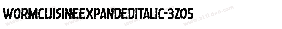 WormCuisineExpandedItalic-3zO53字体转换