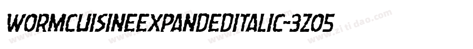 WormCuisineExpandedItalic-3zO53字体转换