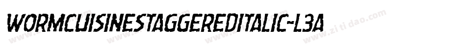 WormCuisineStaggeredItalic-L3aL5字体转换