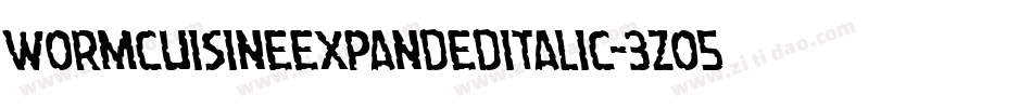 WormCuisineExpandedItalic-3zO53字体转换
