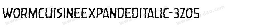 WormCuisineExpandedItalic-3zO53字体转换