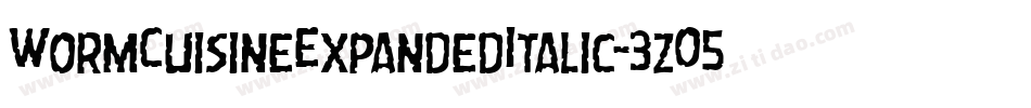 WormCuisineExpandedItalic-3zO53字体转换