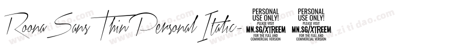 RoonaSansThinPersonalItalic-6936字体转换 RoonaSansThinPersonalItalic-6936字体转换